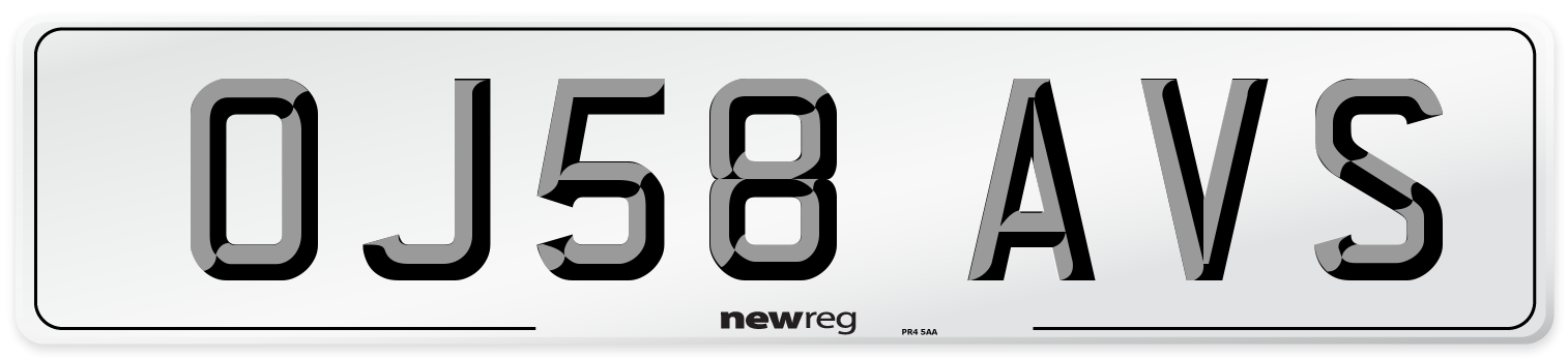 OJ58 AVS Number Plate from New Reg